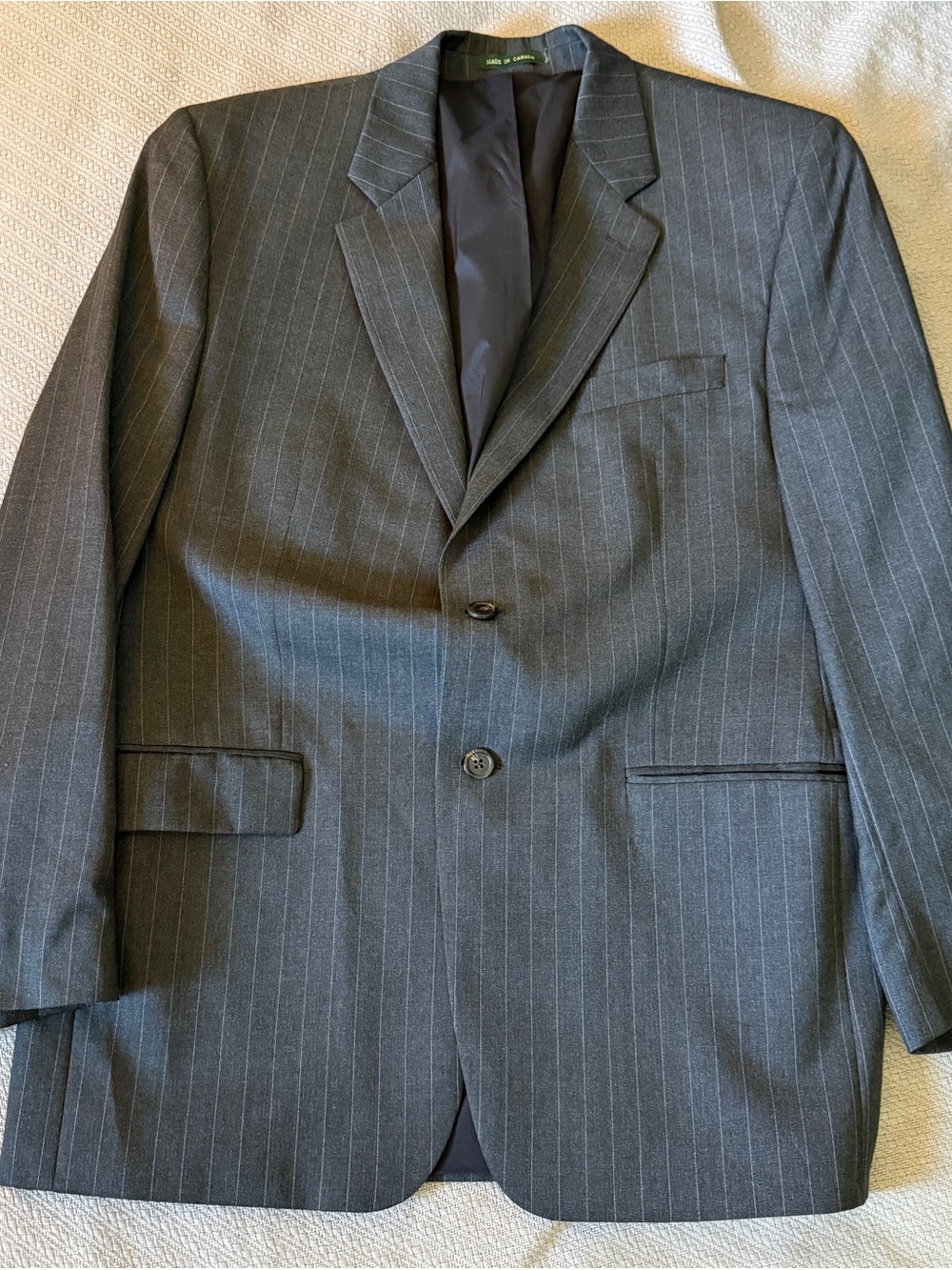 Ralph Ralph Lauren Blazer Jacket Men's 42R 100% Wool Pinstriped Gray Canada